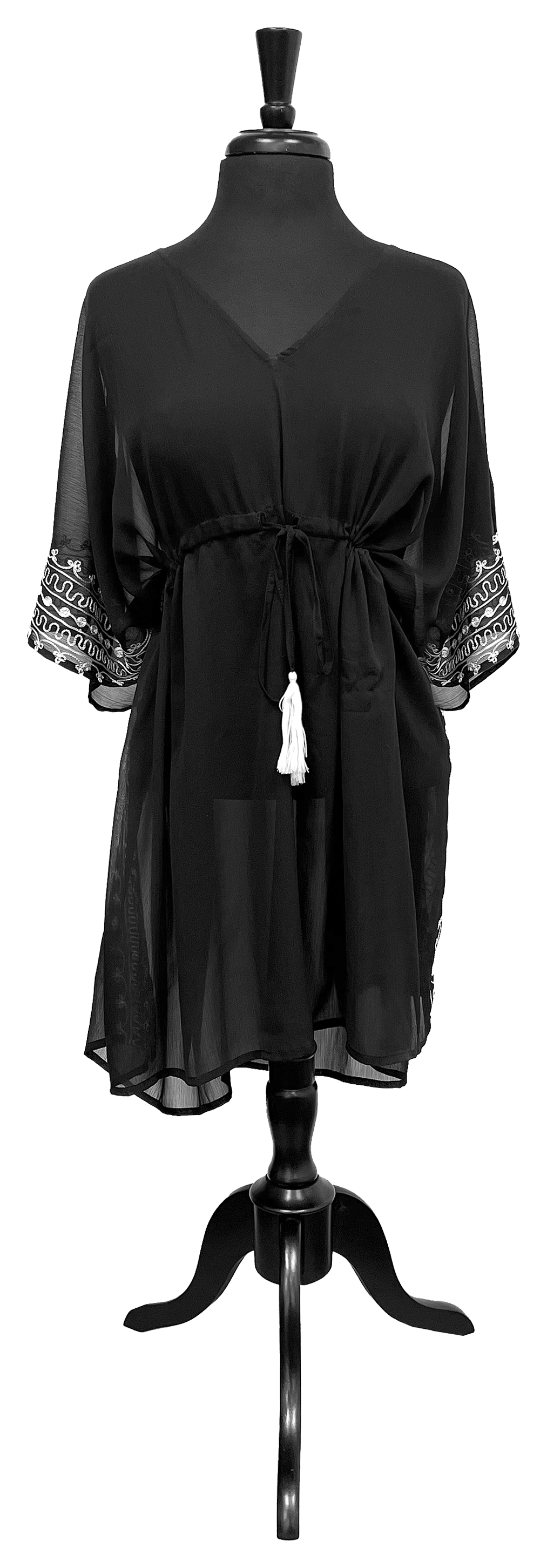 Quagga Sandshell Embroidery VNeck Cinch Swimsuit CoverUp for Ladies